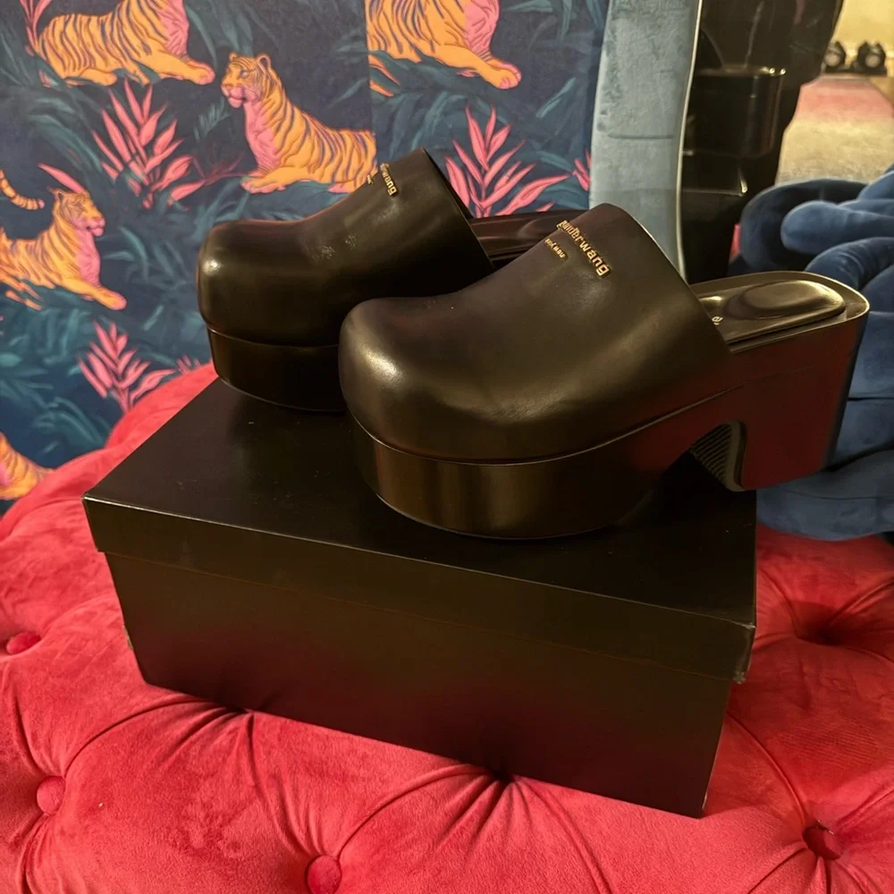 Black Platform Clogs - Picture 8 of 8